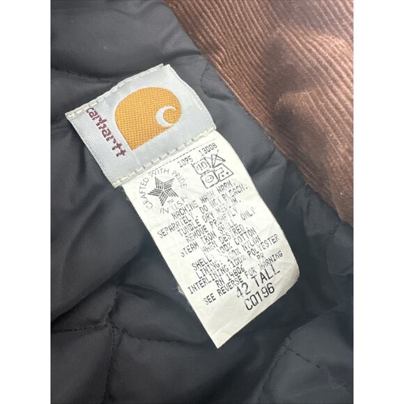 Vintage Carhartt Coat Brown Duck Canvas Tan 42 Tall CQ196 - Picture 10 of 16
